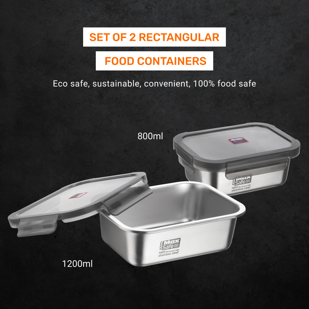 SafePro MC8288W 32 Oz. 2-Compartment Rectangular Microwavable Containers  Combo, White Bottom, 150/CS